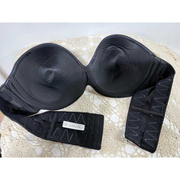 Cacique Women Bra 46C Black Strapless Underwire - Picture 2 of 5